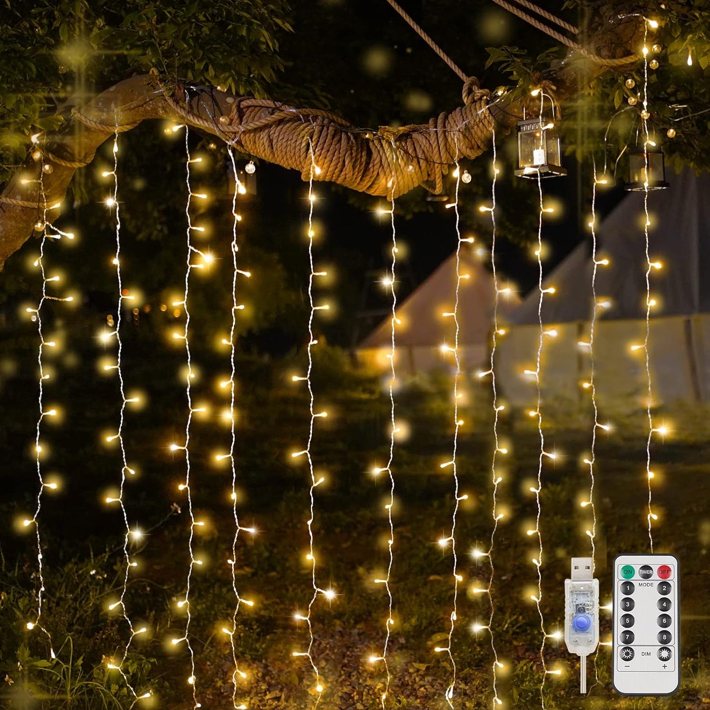 Suddus 200 LED Curtain Lights - Cozy Ambiance