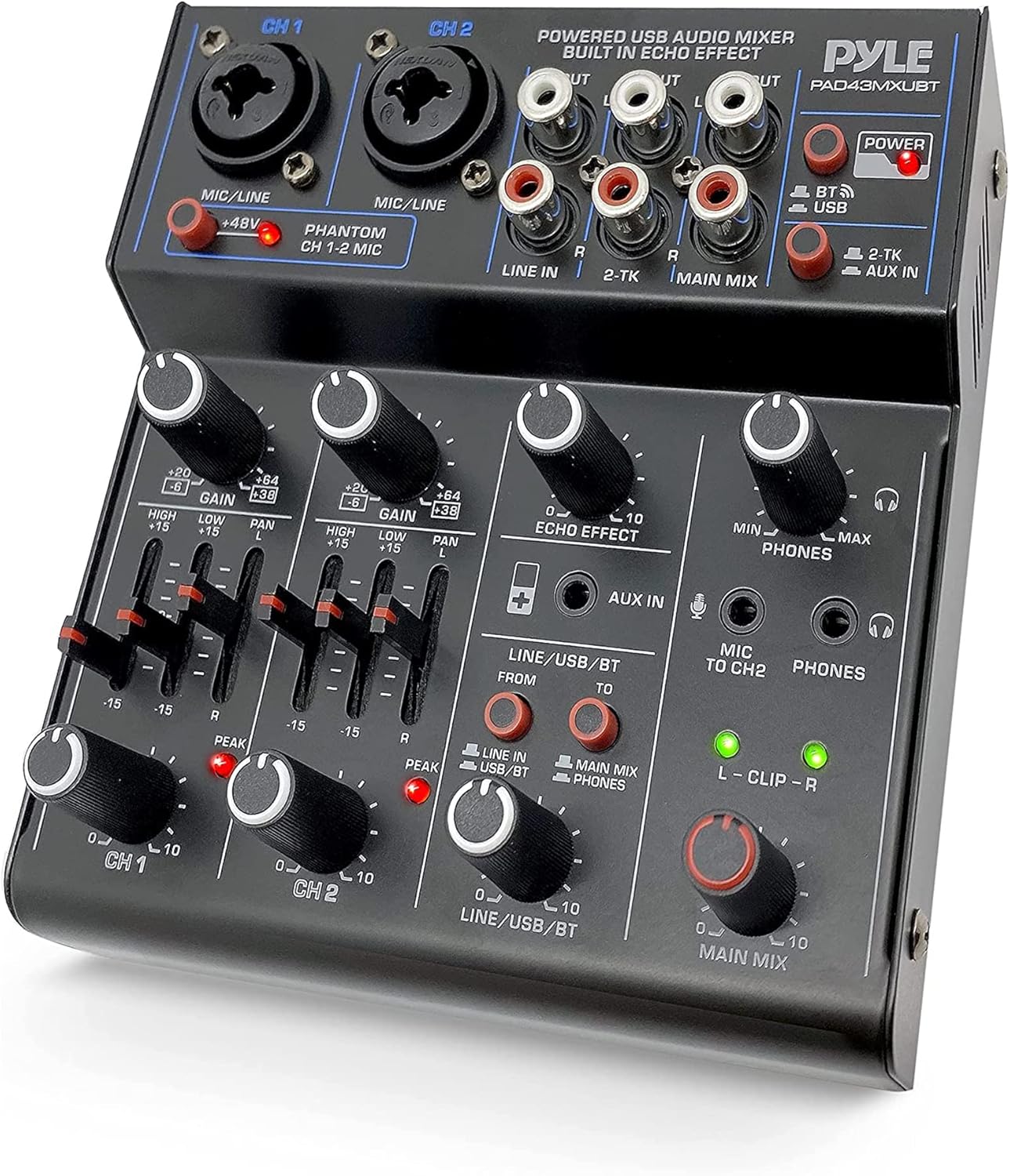 Pyle Professional Wireless DJ Audio Mixer for Seamless Mixing