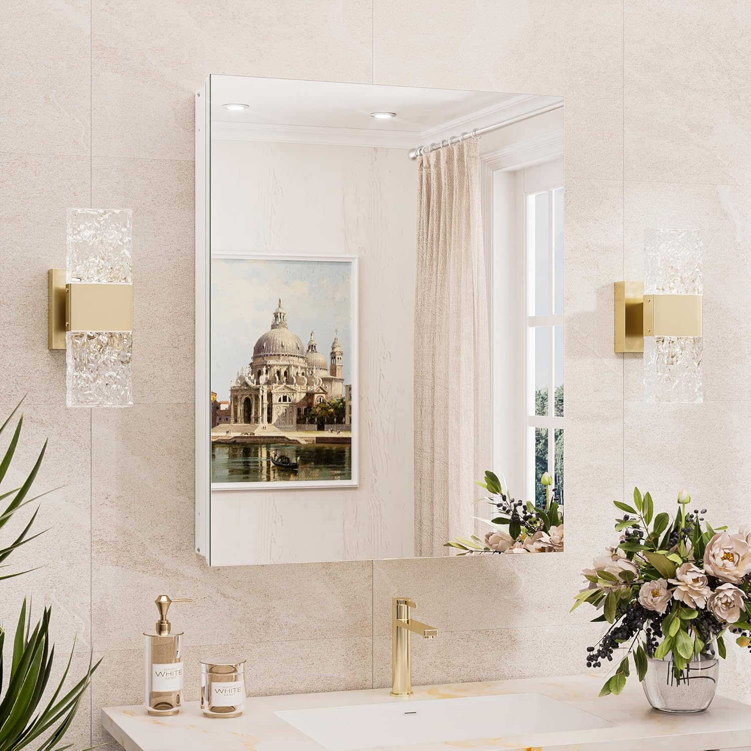 TokeShimi 20x26 Medicine Cabinet Mirror with Storage for Bath