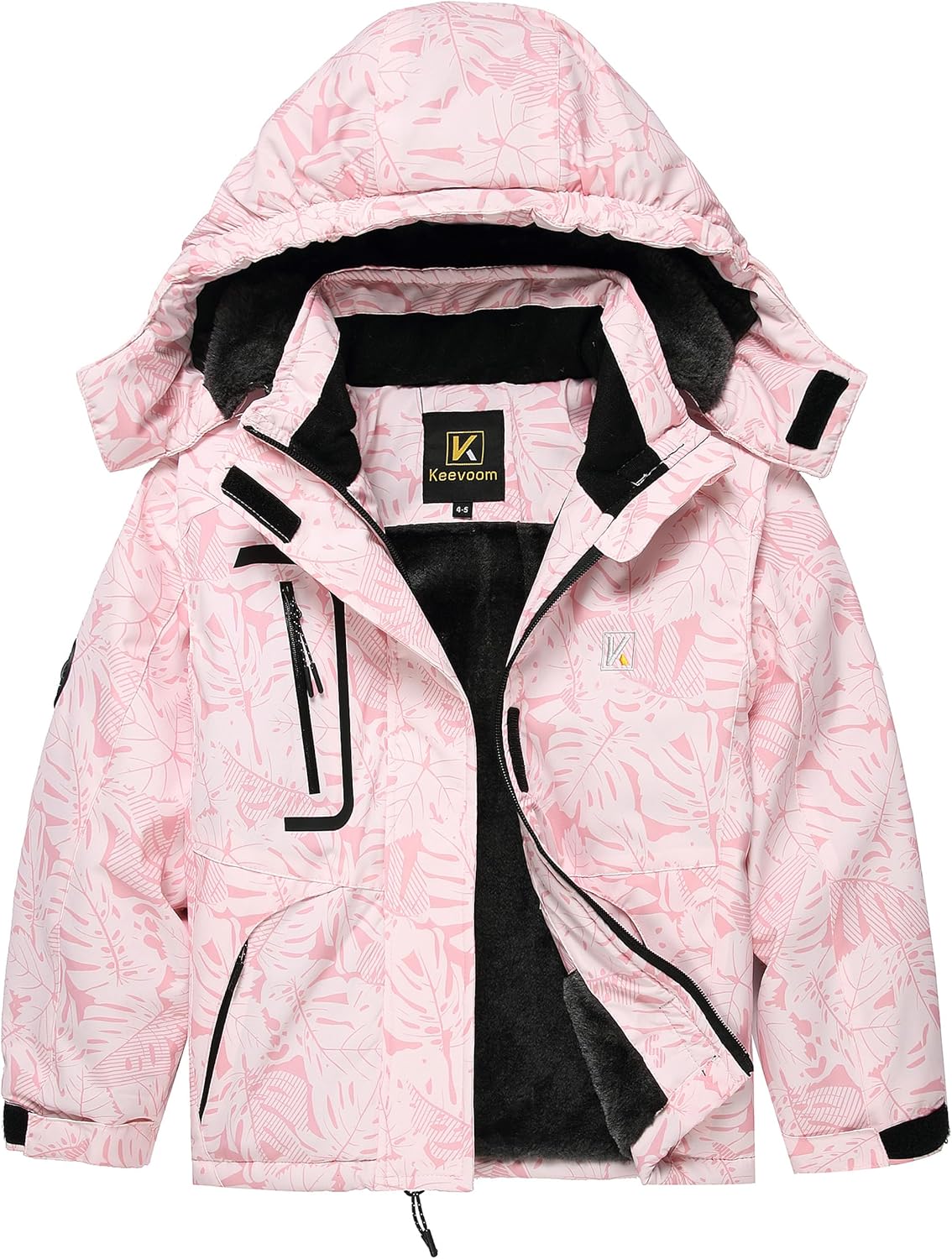 Keevoom Girl's Ski Jacket: Warm Thick Snow Coat for Kids