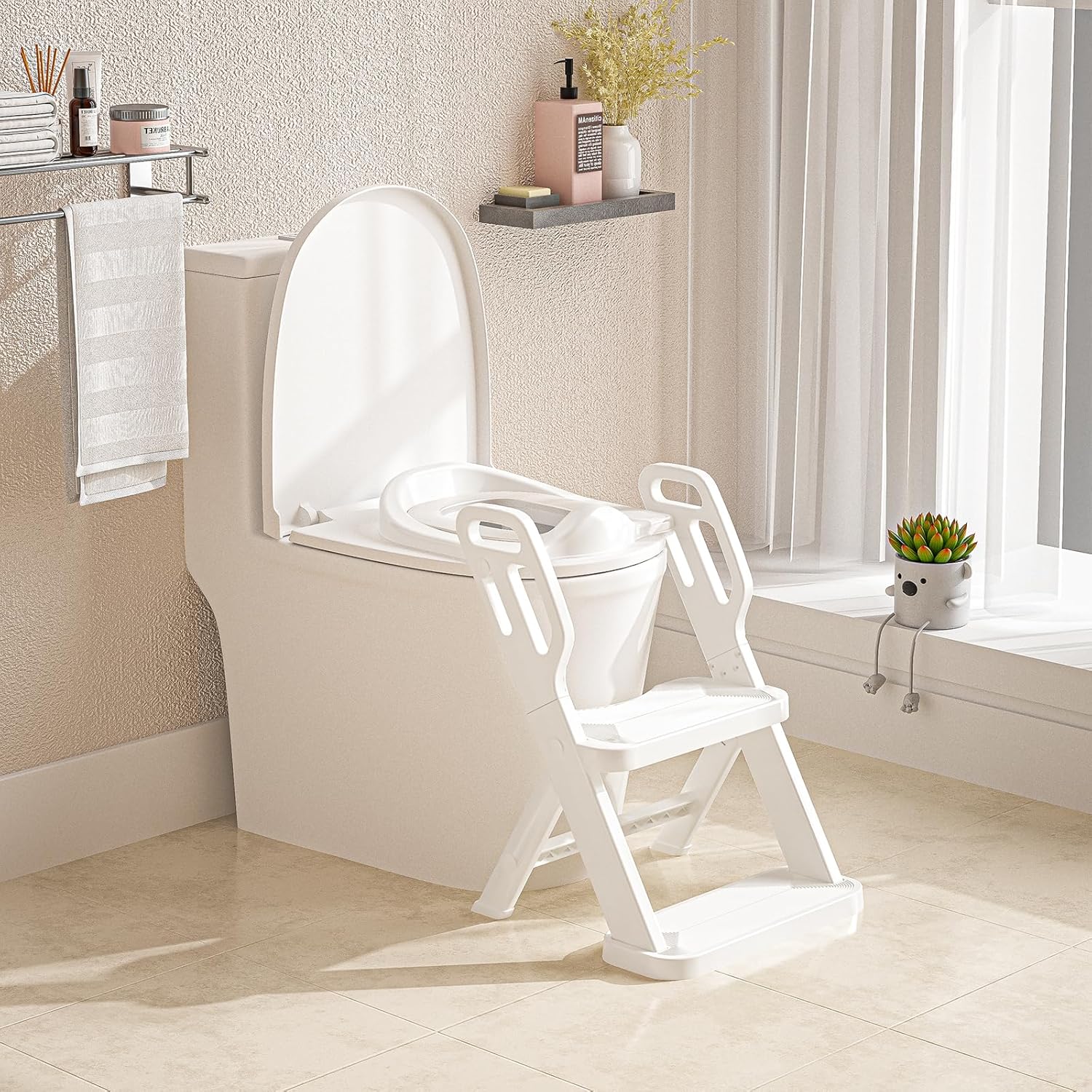 Toddler Potty Training Toilet Seat with Steps for Easy Use