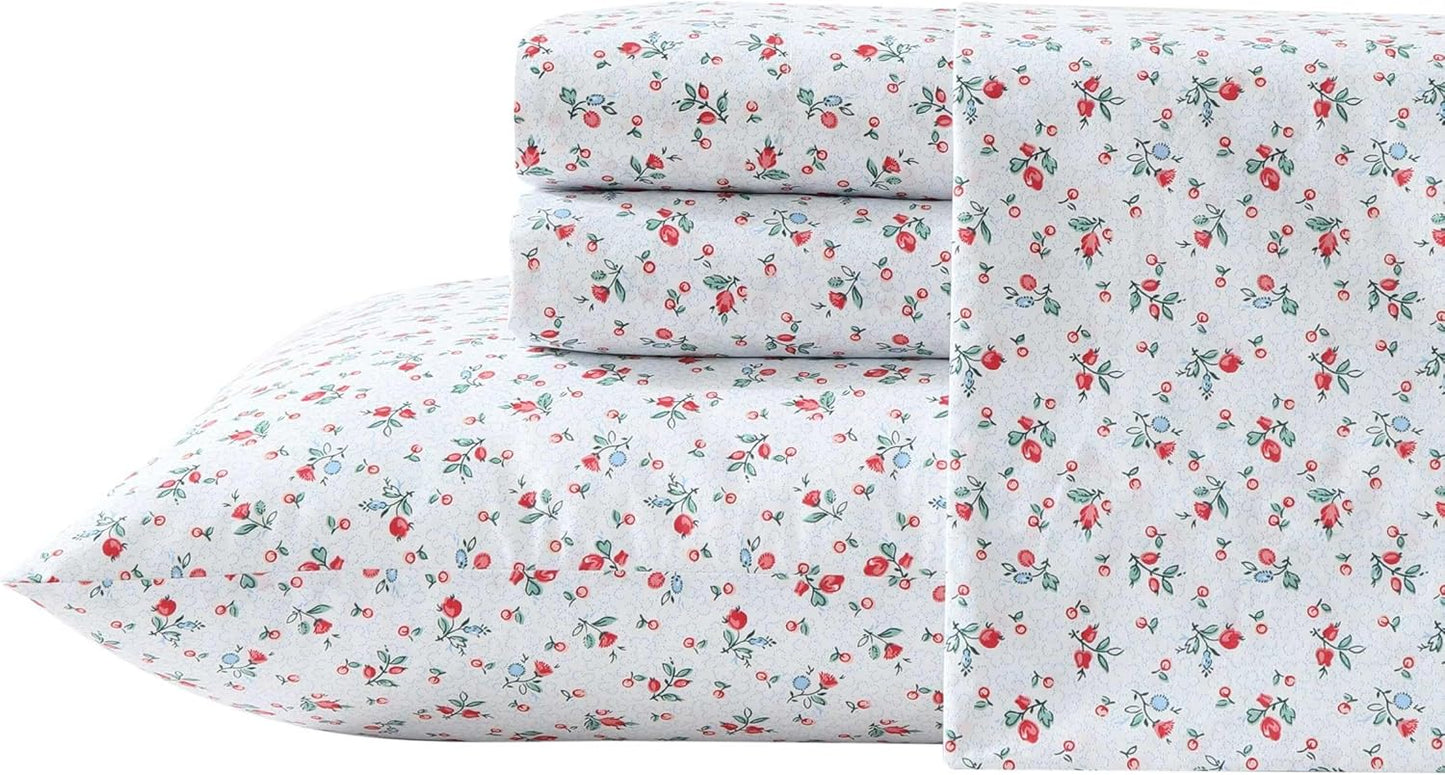 Queen Sheet Set with Crisp Cotton Percale for Year Round Comfort