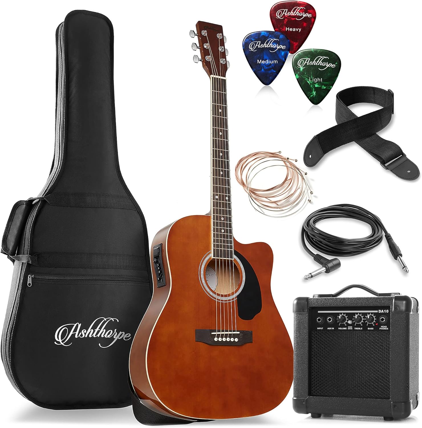 Full-Size Dreadnought Cutaway Acoustic Electric Guitar Package