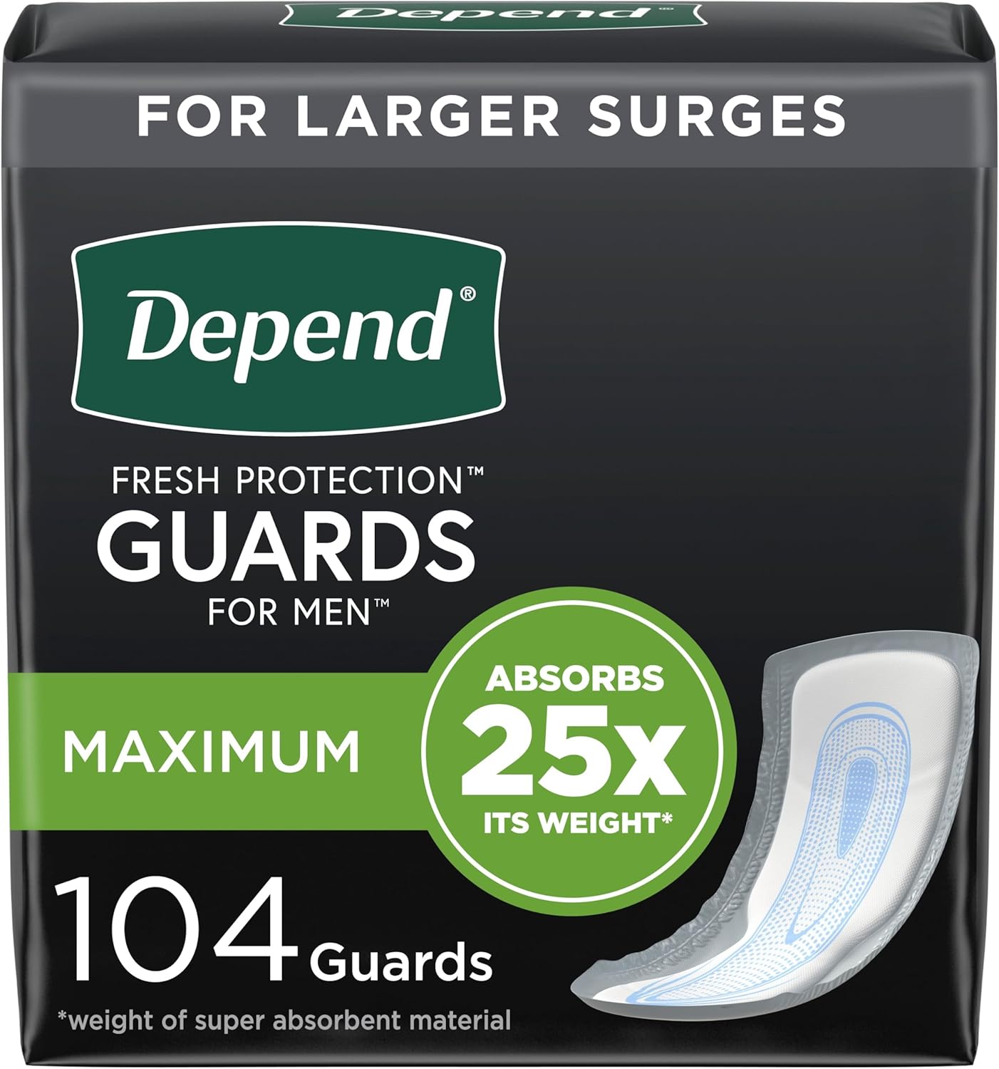 Depend Incontinence Guards - Maximum Absorbency for Men