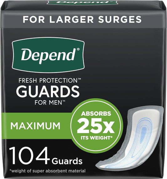 Depend Incontinence Guards - Maximum Absorbency for Men