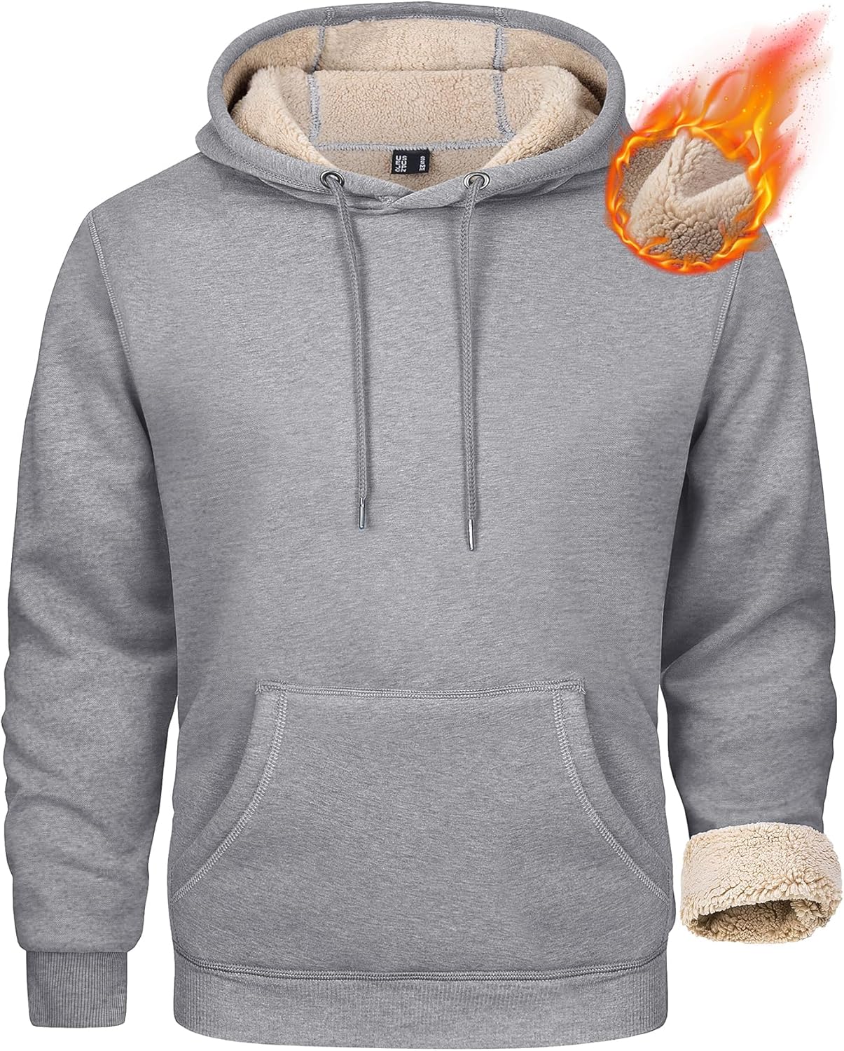 MAGCOMSEN Men's Heavy Hoodie Sherpa Fleece Lined Pullover