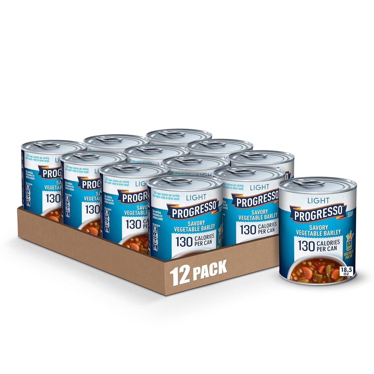 Progresso Light Savory Vegetable Barley Soup Pack of 12 Cans