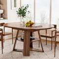 43.3in-59in Extendable Round Dining Table for 4-6 - Space Saving