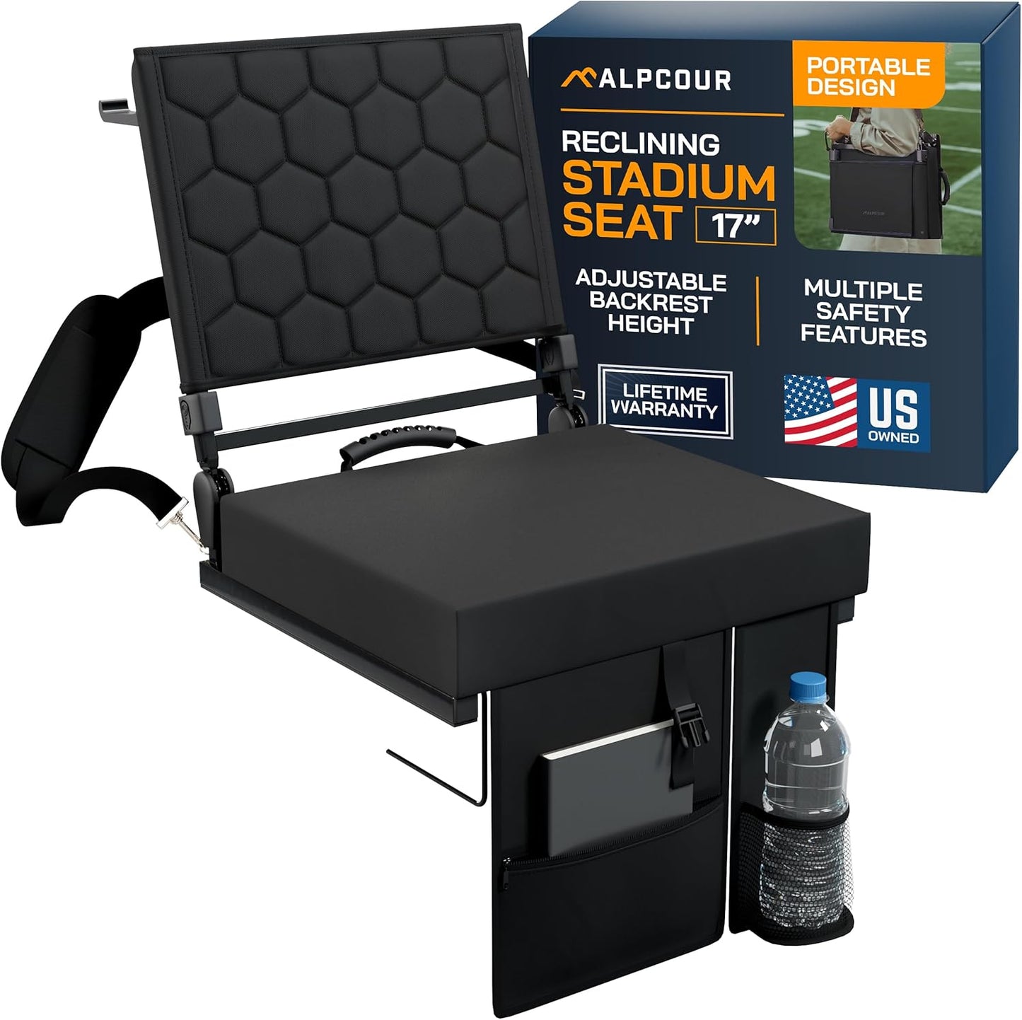 Folding Reclining Stadium Seats with Back Support for Comfort