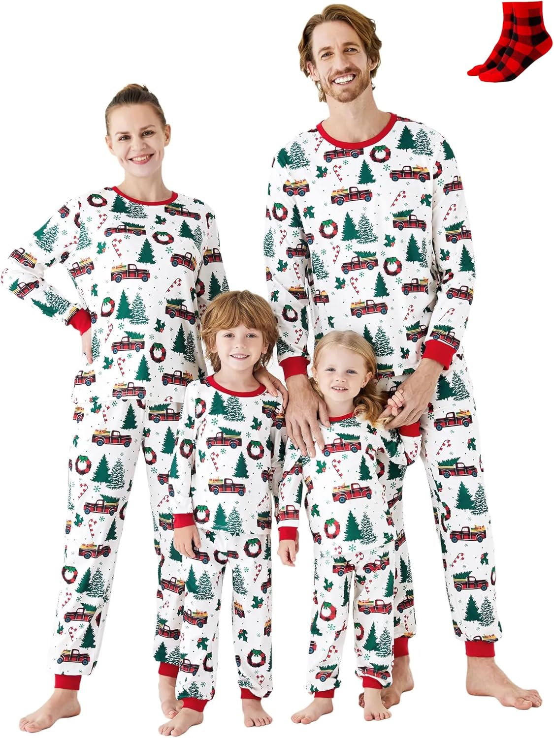 PATPAT Christmas Family Matching Pajama Sets with Socks