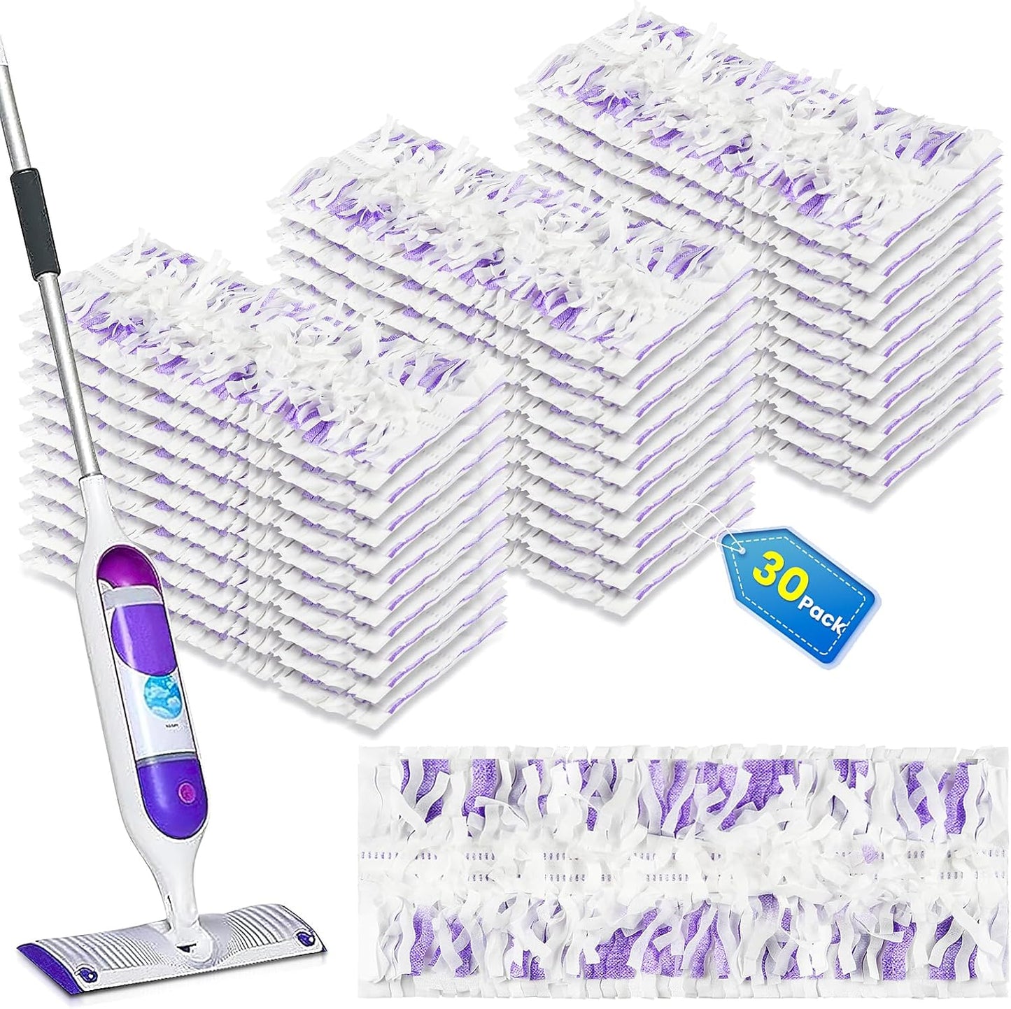 30 Count Powermop Refills for Swiffer Pads - Unscented Cleaning Replacement