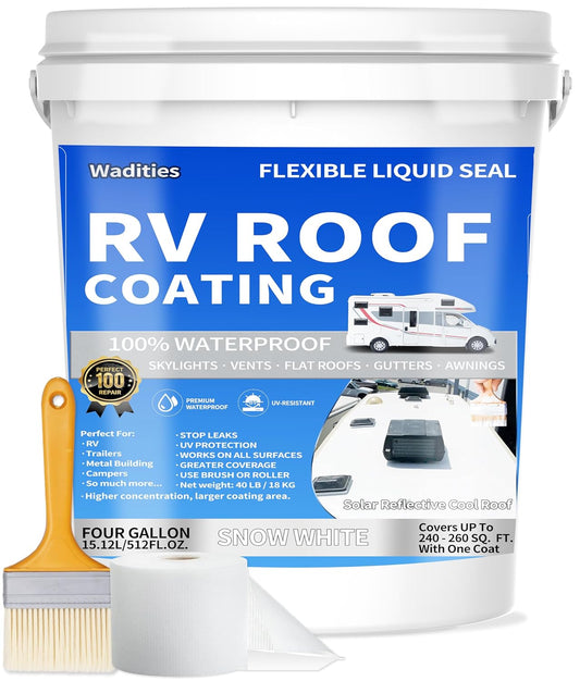 RV Roof Coating White - Waterproof Solar Reflective Sealant