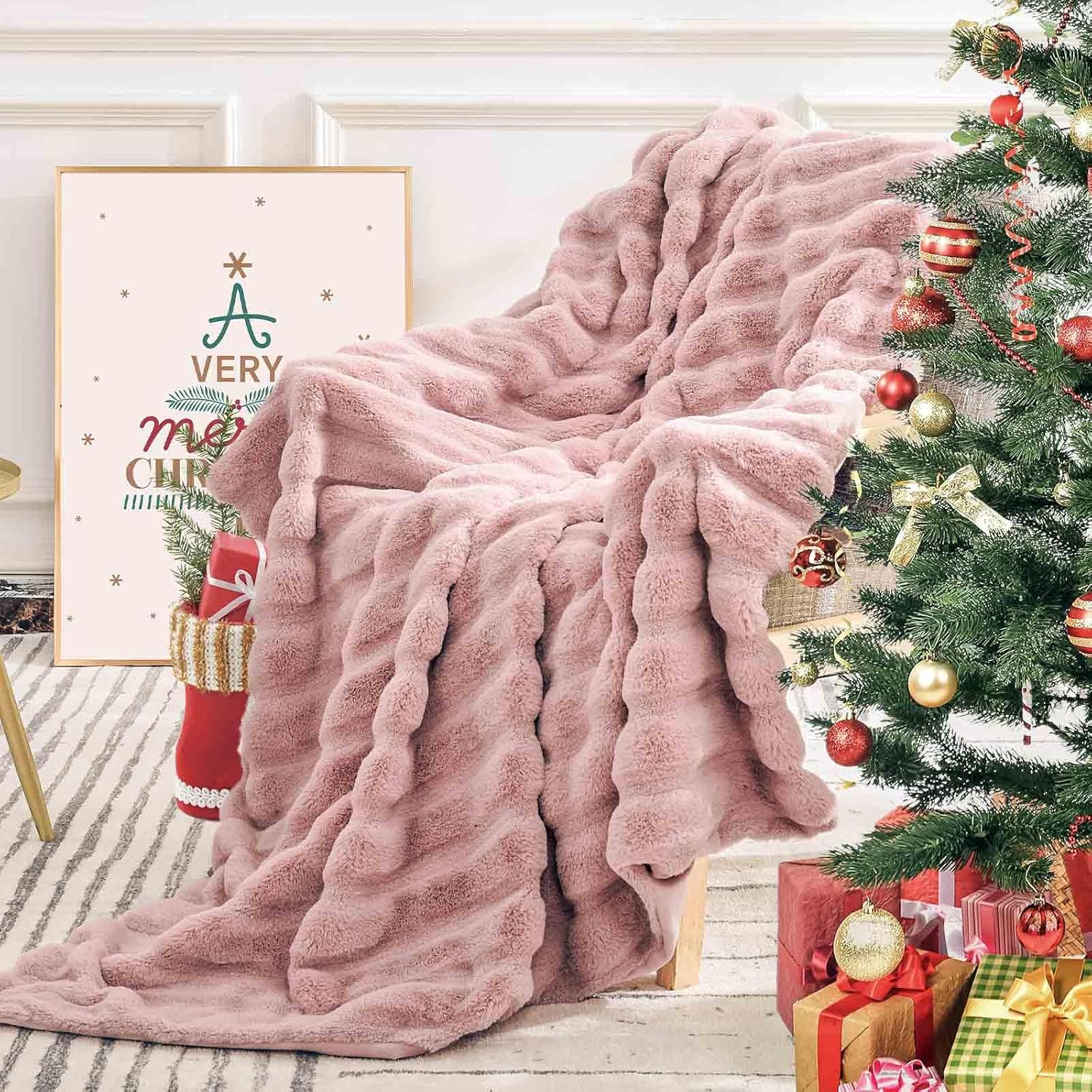 NEXHOME PRO Faux Fur Throw Blanket for Cozy Winter Comfort