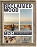Rustic 18x24 Poster Frame Reclaimed Barnwood - Tempered Glass