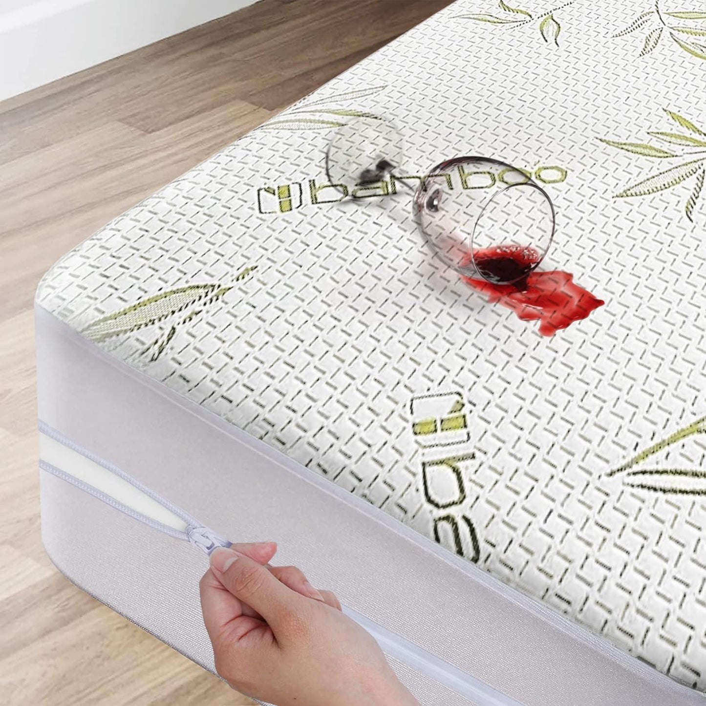 Bamboo Mattress Protector - 100% Waterproof Full Size Cover