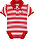 Creative Knitwear infant polo bodysuit with classic stripes
