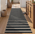 Lahome Striped Easy Jute Runner Rug 2x8 - Durable Indoor Outdoor