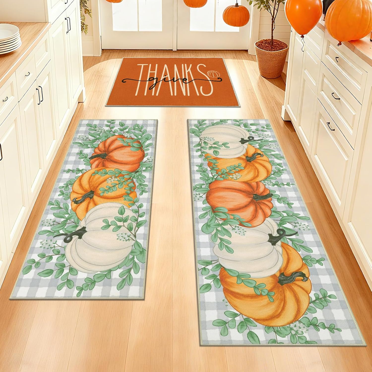 Pauwer Fall Kitchen Rugs Set of 3 for Autumn Decor