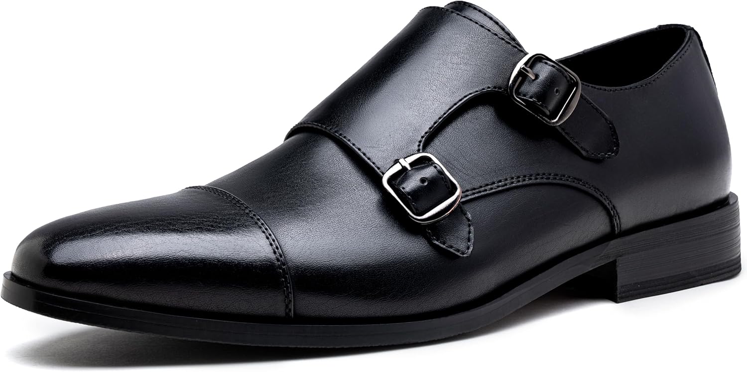 Jousen Dress Shoes for Men Monk Strap Loafers with Style