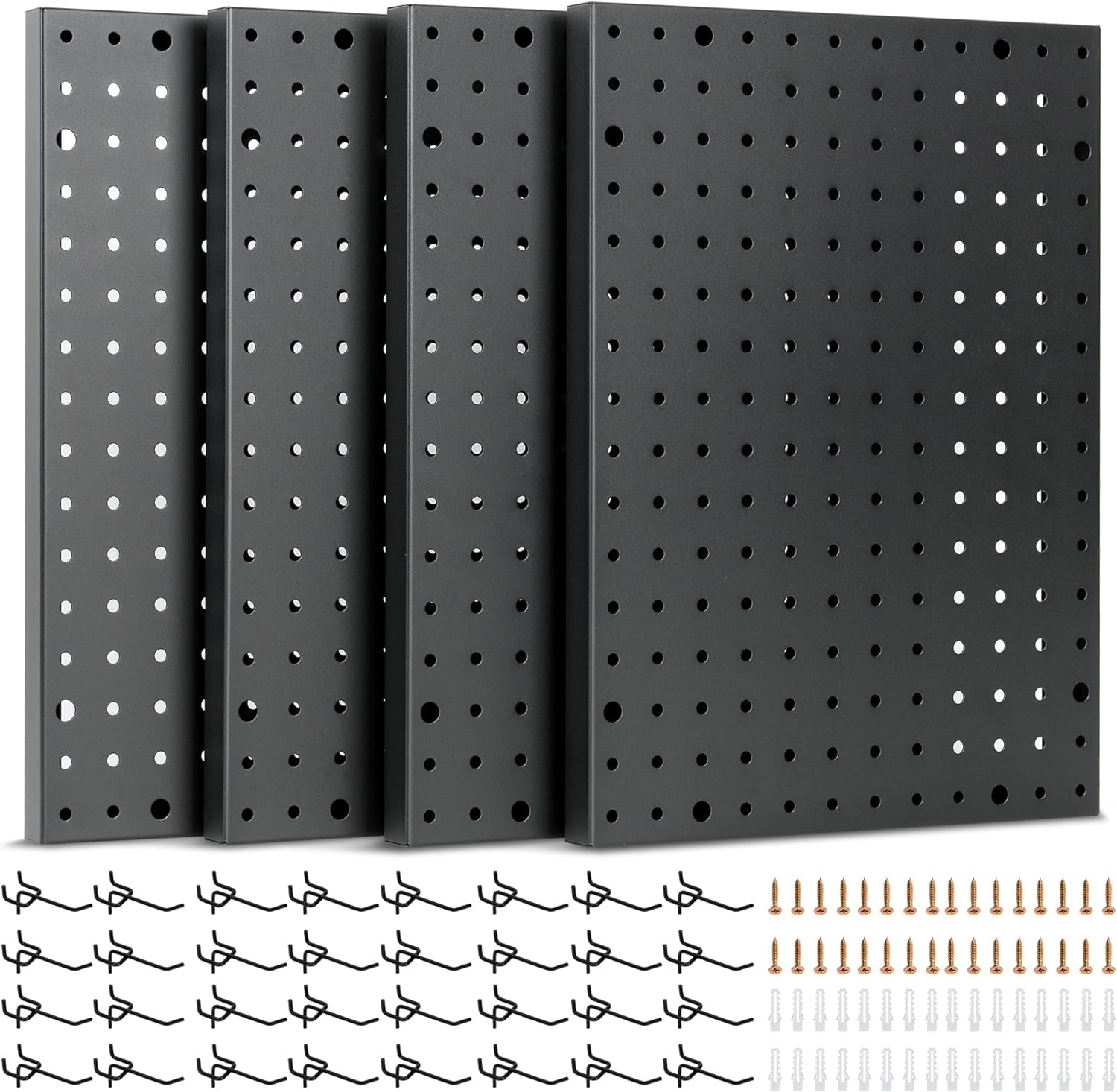 Heavy Duty 4-Panel Pegboard Wall Organizer for Garage Tools