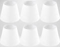 Linen Small Lamp Shades for Chandelier Set of 6 - Classic White