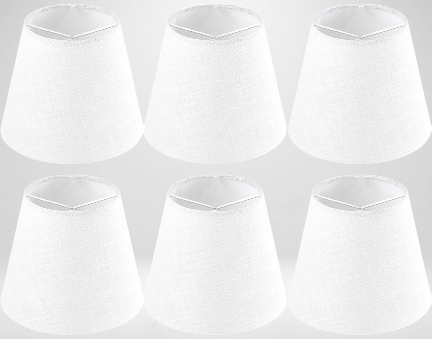 GO&SO Linen Small Lamp Shades for Chandelier - Set of 6