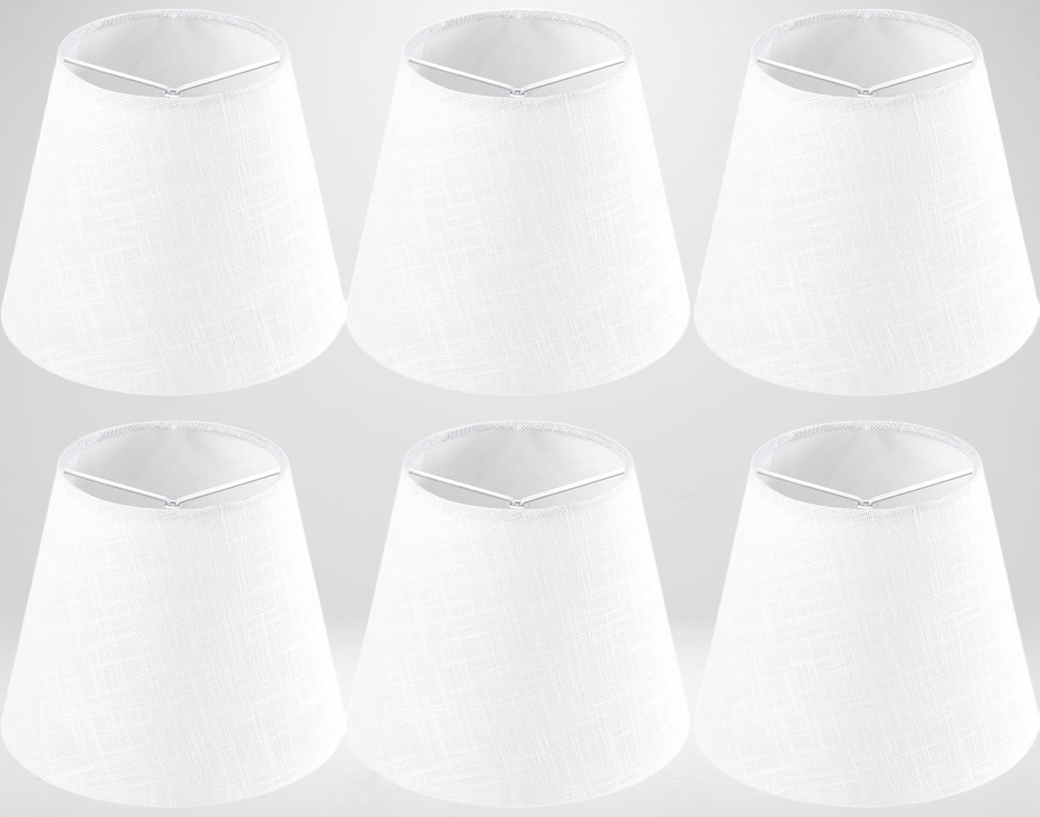 GO&SO Linen Small Lamp Shades for Chandelier - Set of 6