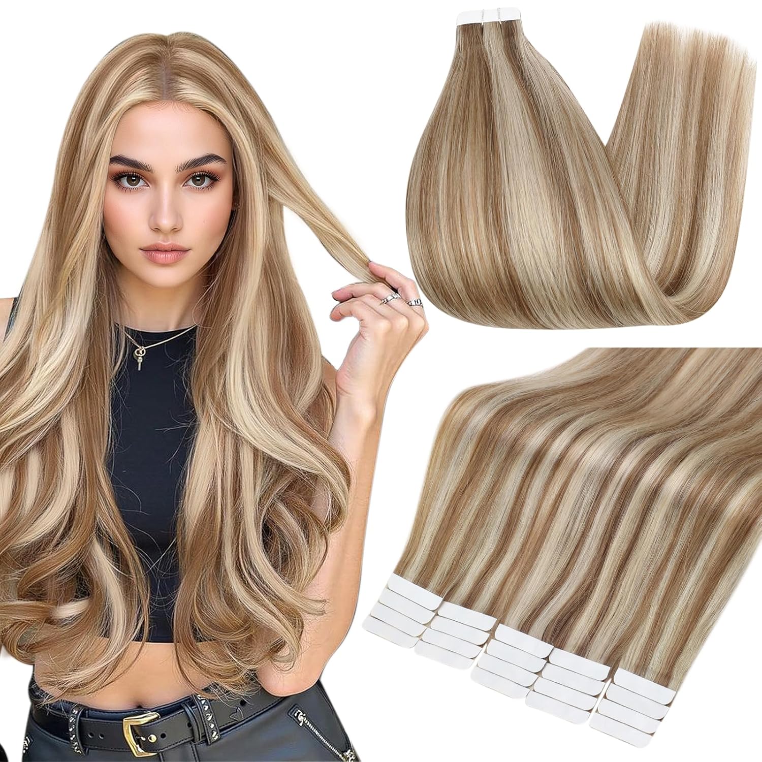 Full Shine Human Hair Tape In Extensions for Natural Look