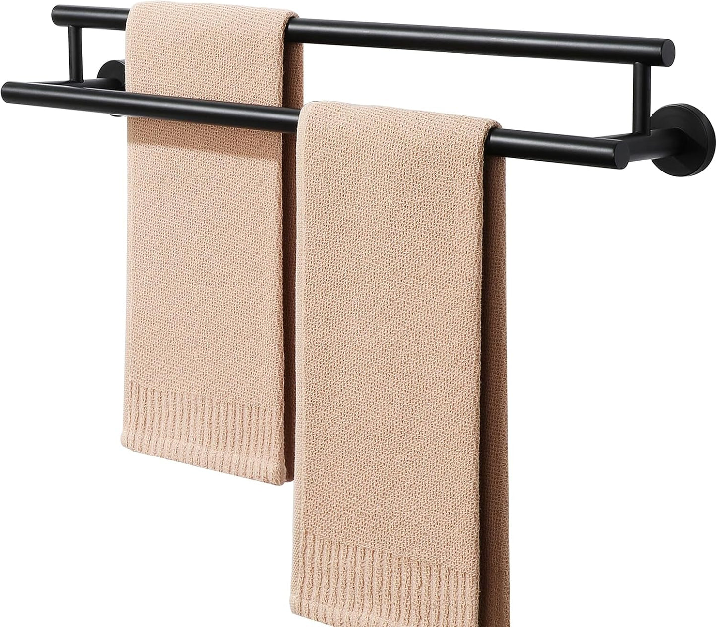 Alise Double Bath Towel Bars for Bathroom - Matte Black Finish