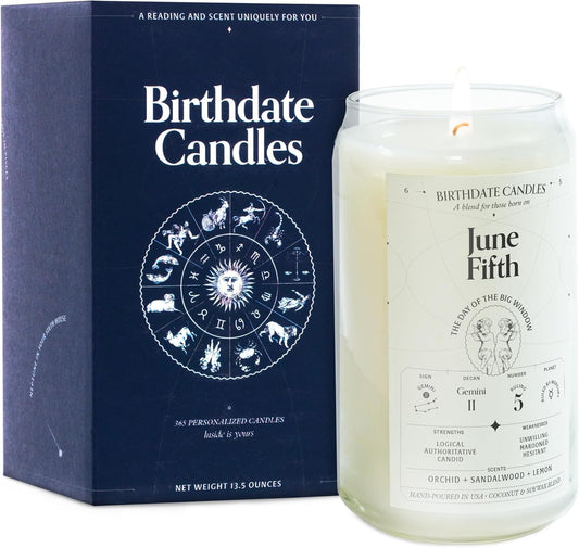 Gemini Zodiac Birthday Candle for June 5 - Unique Gift Idea