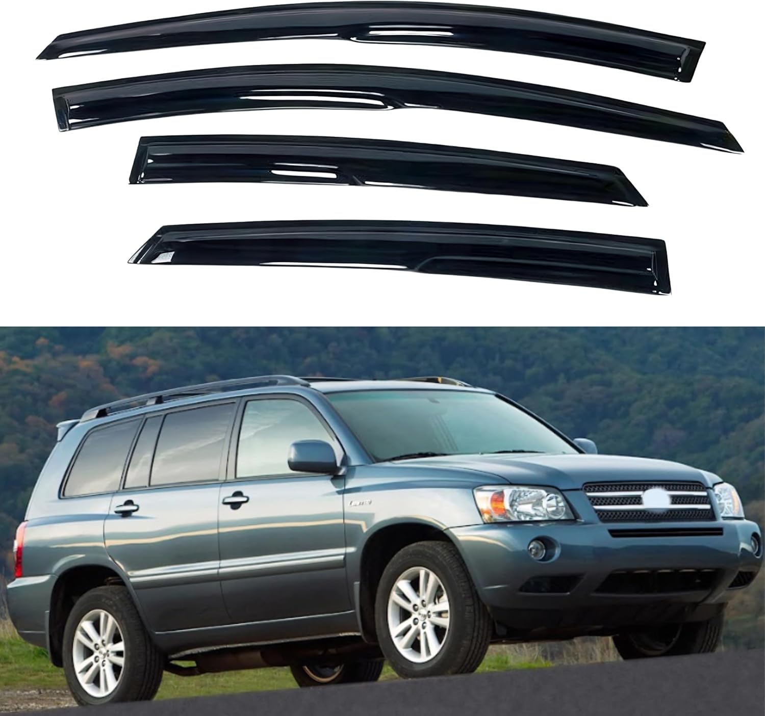 IG Window Visor for Toyota Highlander 2001-2007, Rain Guard
