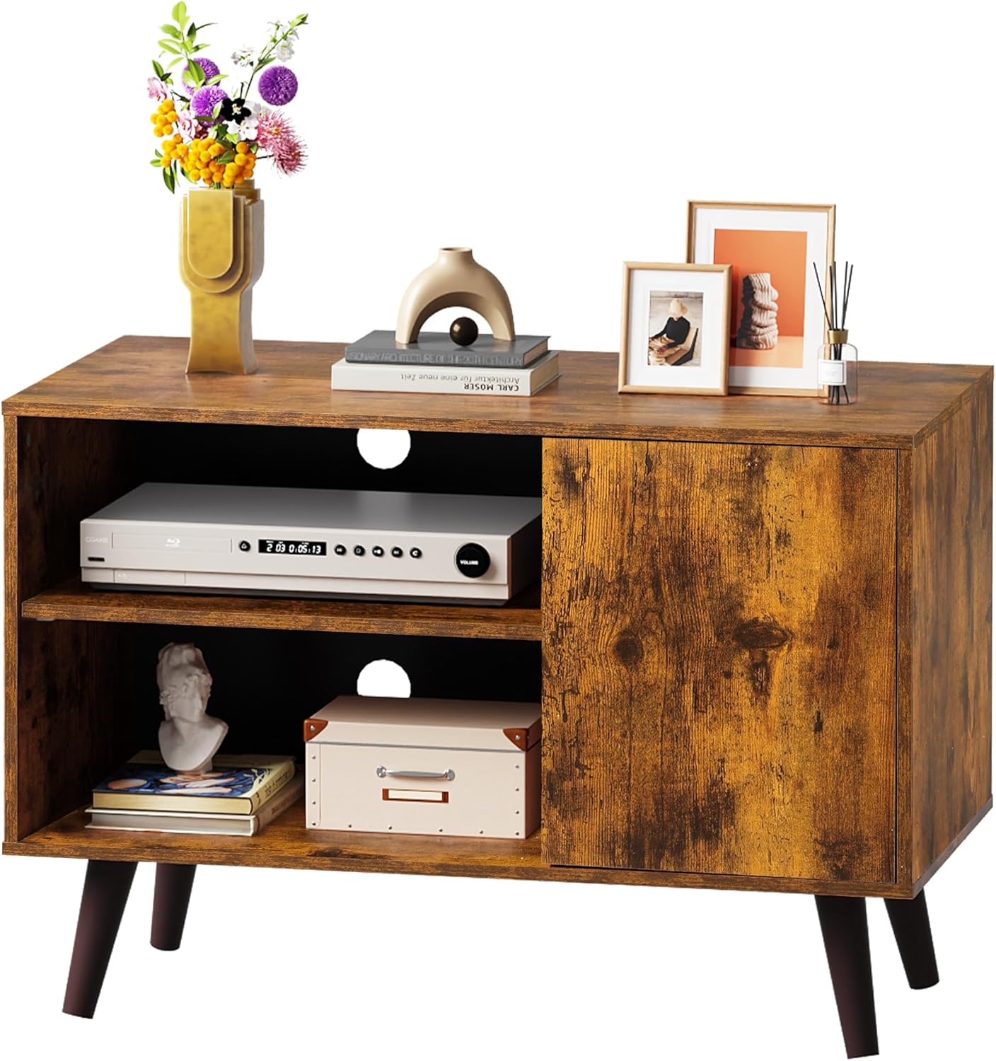Mid-Century Modern TV Stand for 40 Inch TVs with Storage