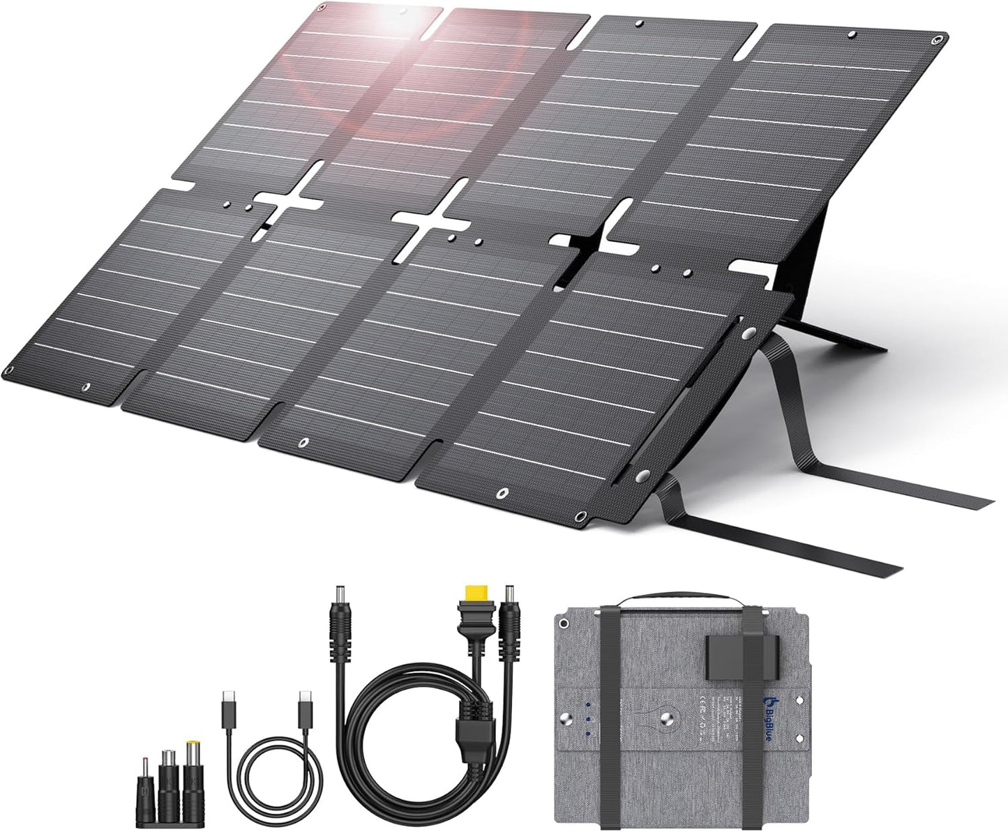 BigBlue 60W Portable Solar Panel for Camping and Travel