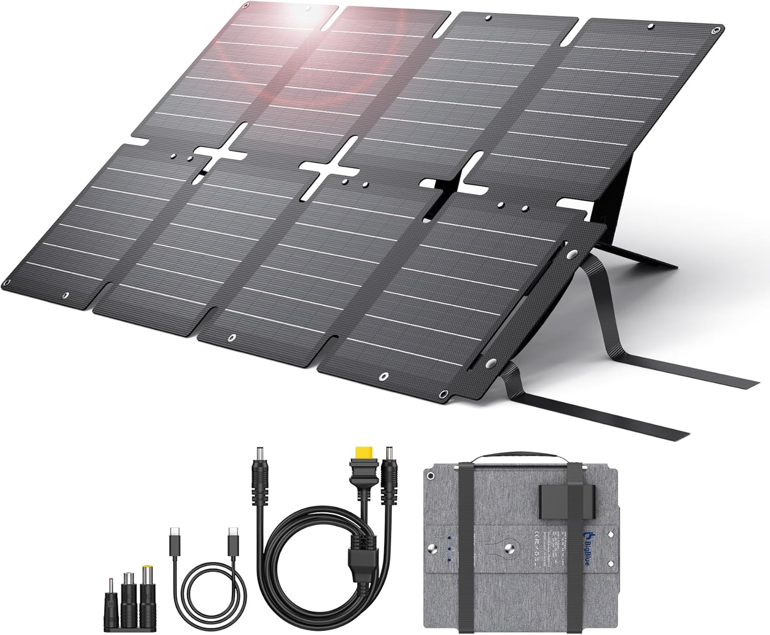 BigBlue 60W Portable Solar Panel for Camping and Travel