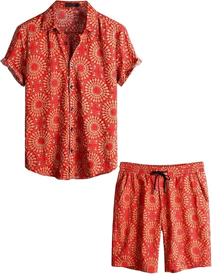 VATPAVE Mens Floral Hawaiian Shirts for Beach and Casual Wear