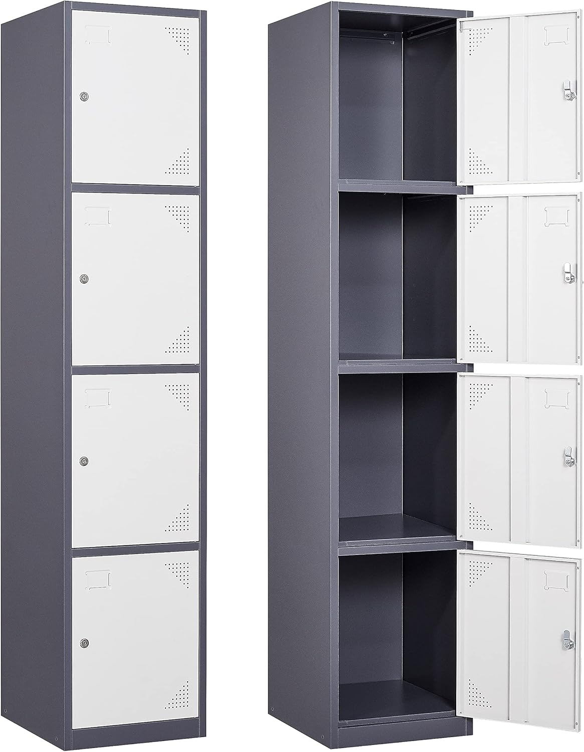 SISESOL Metal Lockers - 4 Door Lockable Storage Cabinet for Home