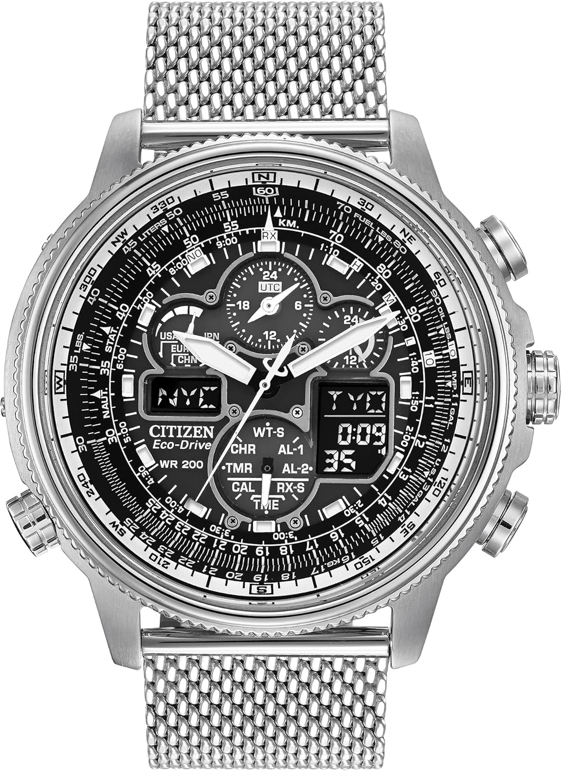 Citizen Eco-Drive Chrono Pilot Watch Atomic Timekeeping