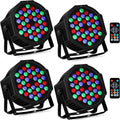 36LEDs Stage Par Lights 4 Pack - Compact RGB Uplights for Events