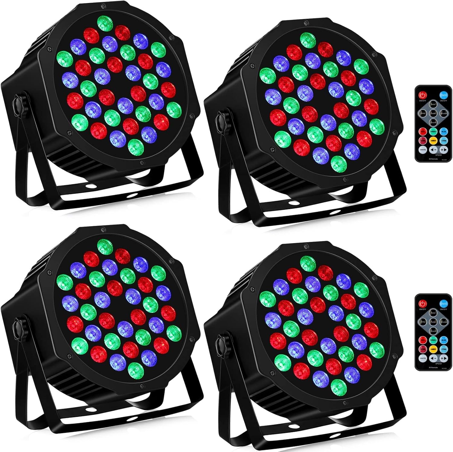36LEDs Stage Par Lights 4 Pack for Stunning Event Lighting
