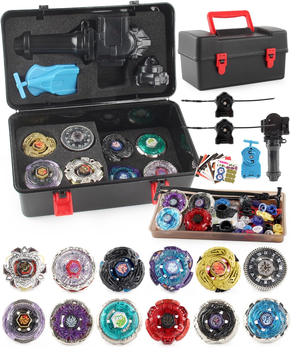 Battling Top Toy Set with 12 Spinning Tops and Launchers
