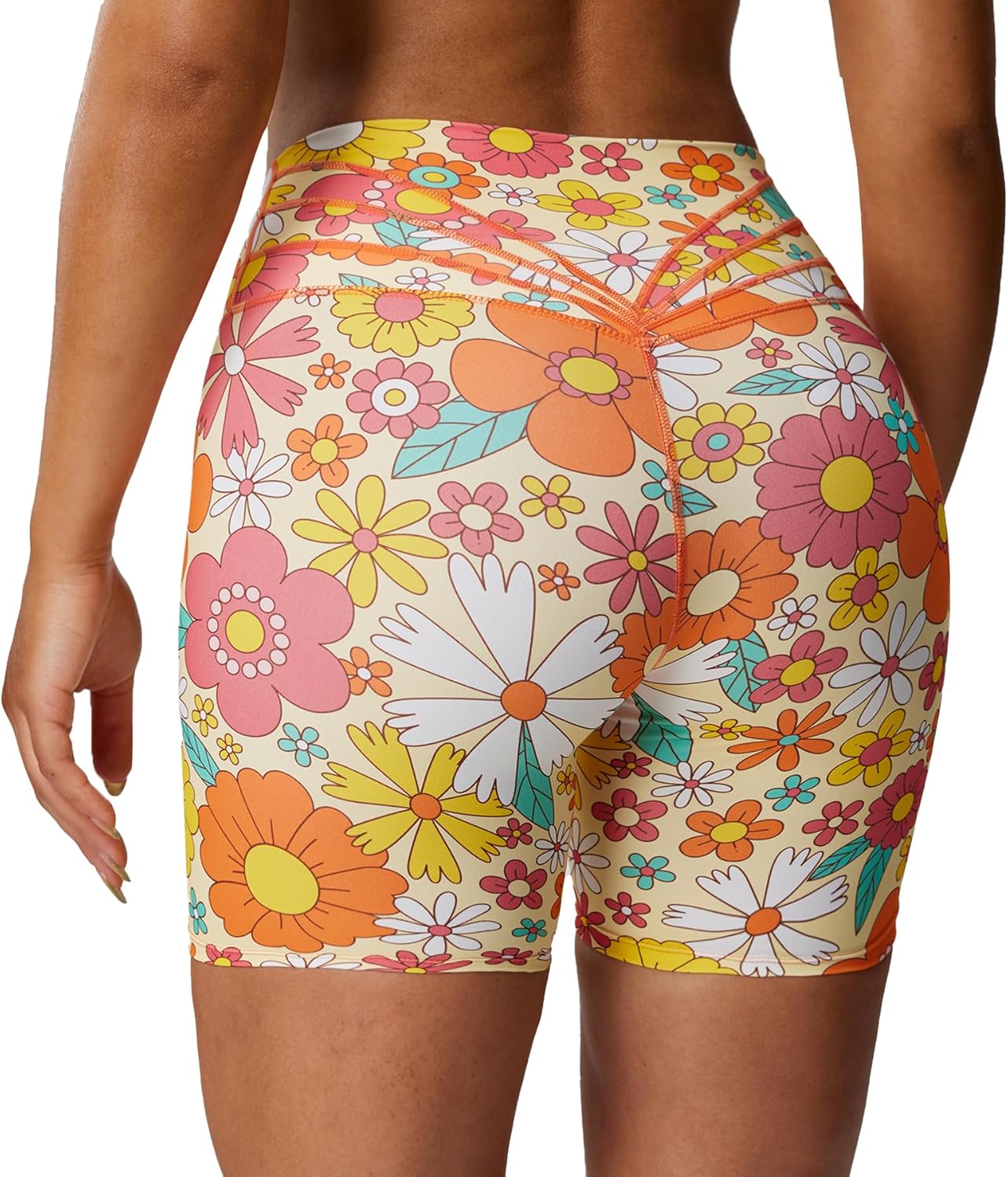 Aoxjox Trinity Workout Biker Shorts for Women with Tummy Control