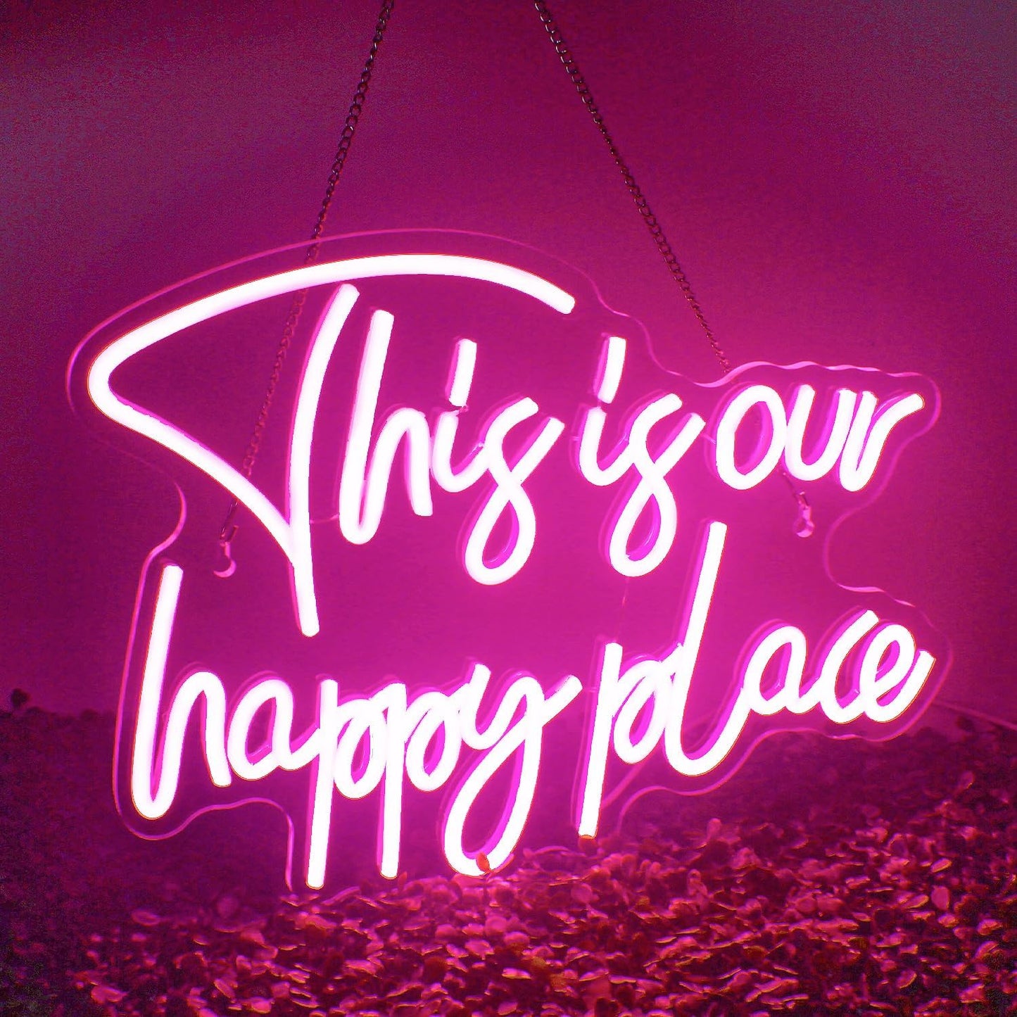 This is Our Happy Place Neon Sign for Home Decor and Parties