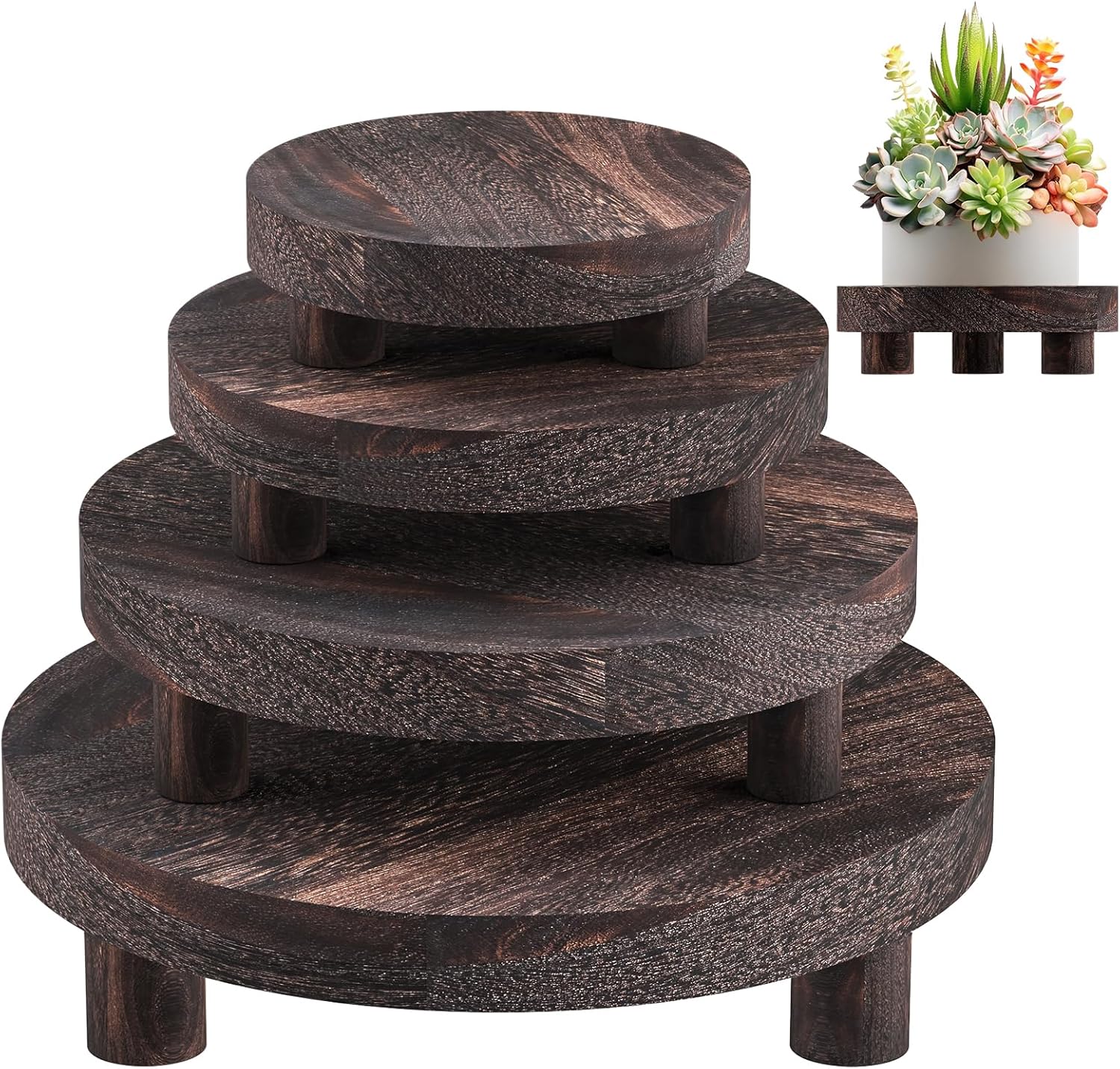 Wood Plant Stand Indoor Outdoor for Decor and Display Needs