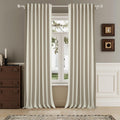 DUALIFE Natural Birch Linen Blackout Curtains 132 in Length - Full