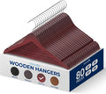 Wood Coat Hangers 80 Pack - Slim Cherry Wooden Suit Hangers