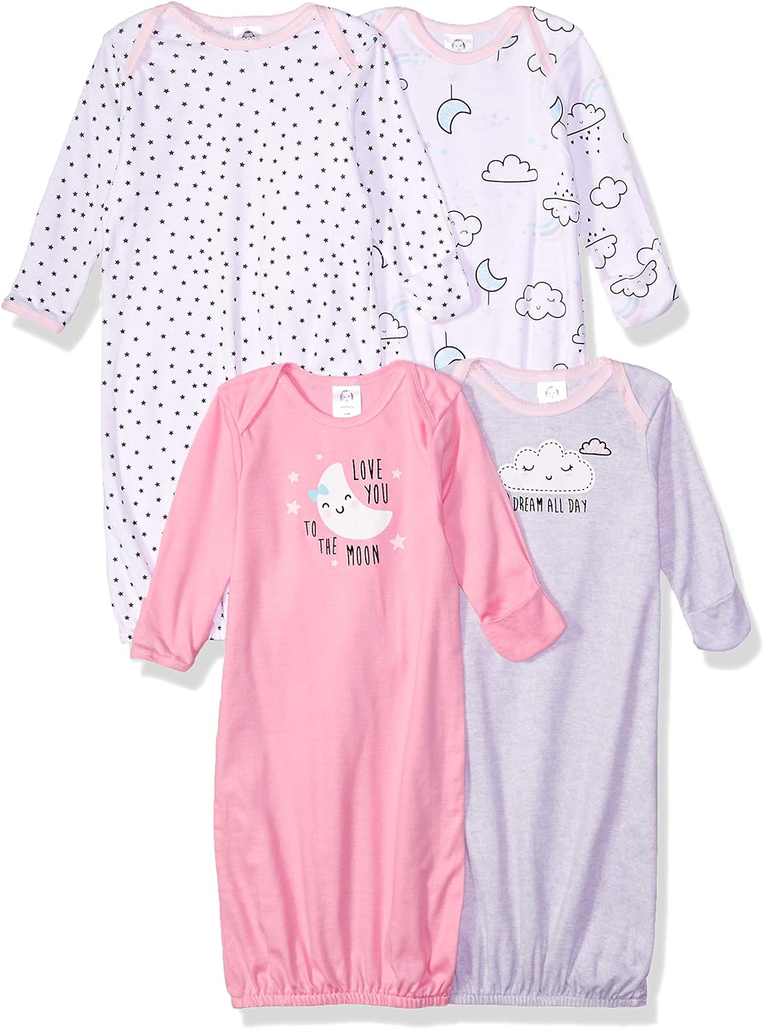 Gerber 4-Pack Sleeper Gown Set for Baby Boys & Girls
