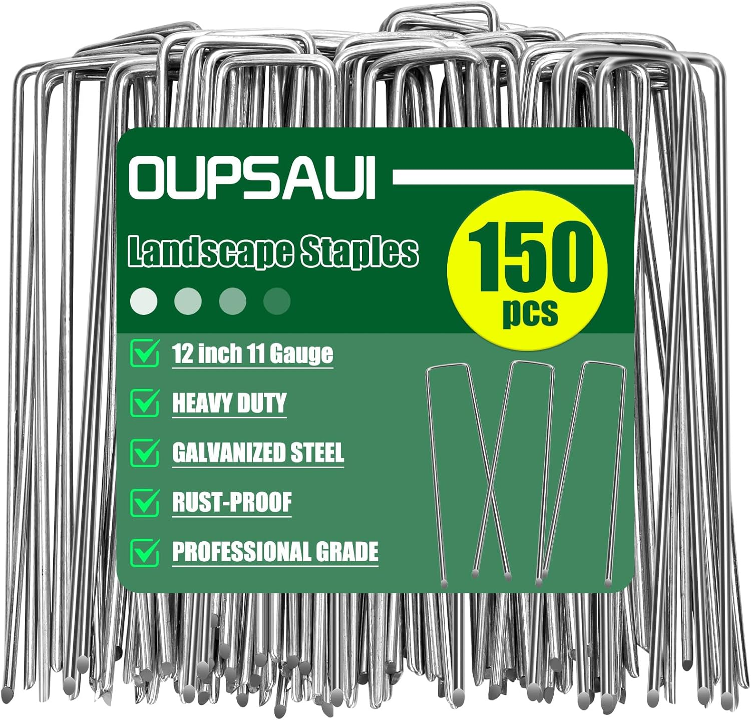 12 Inch Galvanized Landscape Staples for Garden and Decoration