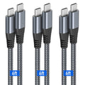 Puxnoin 6ft 60W USB C Cable 3 Pack - Fast Charge iPhones and More!