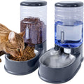 Stainless Steel Automatic Pet Feeder and Waterer Combo - Gravity Feed