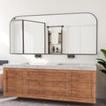 Bathroom Mirror Wall Mirror 72x32 in Black Metal Frame - Modern Vanity